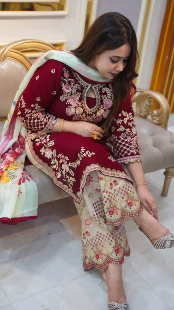 Elevate your style with our Red Three-Piece set,