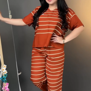 Upgrade Premium Cotton 2-Piece Striped Co-ord Sets